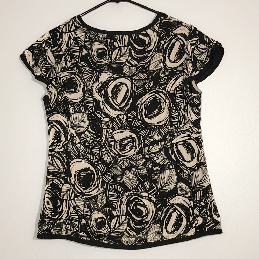 Van Heusen blouse vNeck Flower flower flutter - Picture 8 of 12